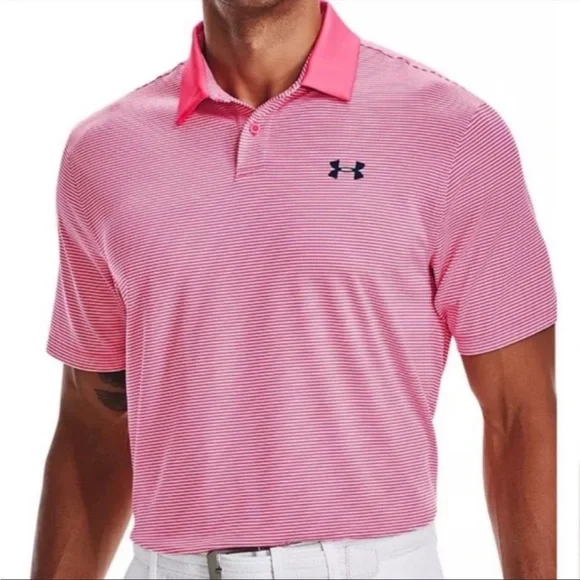 {Under Armour} Striped Classic-Fit Performance Golf Polo - Men’s Small - NWT - Picture 1 of 11